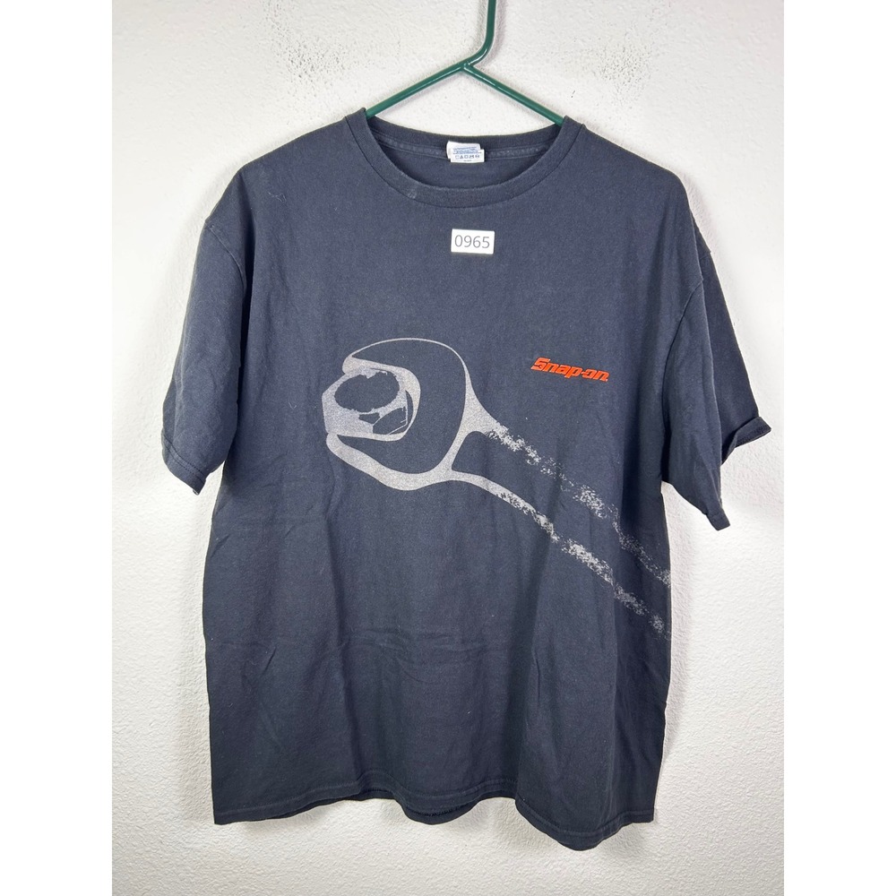 Snap-on Tools Wrench Graphic T-Shirt Mens XL Black Short Sleeve Cotton Tee